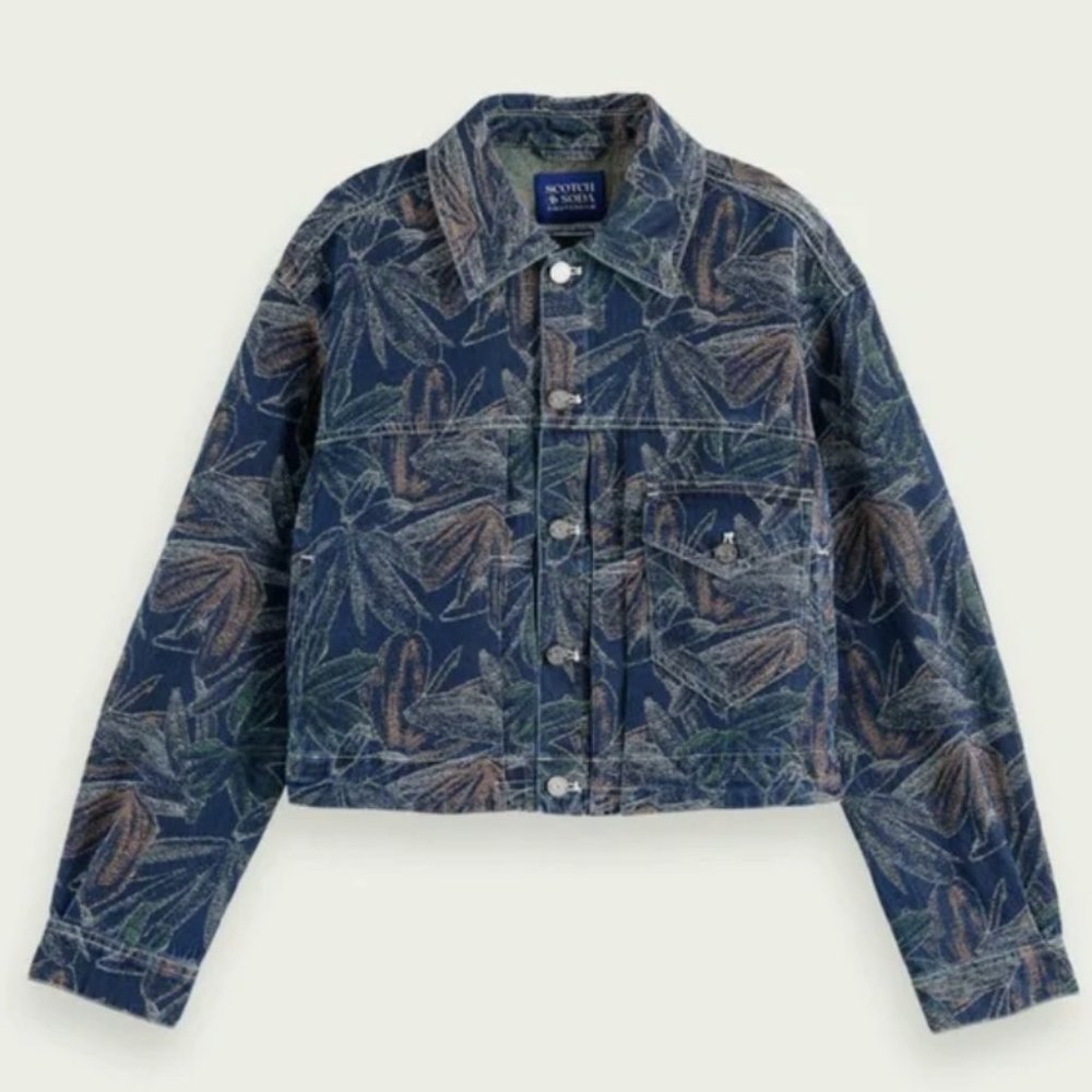 SCOTCH & SODA Floral Jacquard Denim Jacket